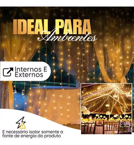 Cortina Led 3x3 Metros Natal Ilumina