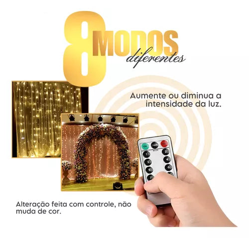 Cortina Led 3x3 Metros Natal Ilumina